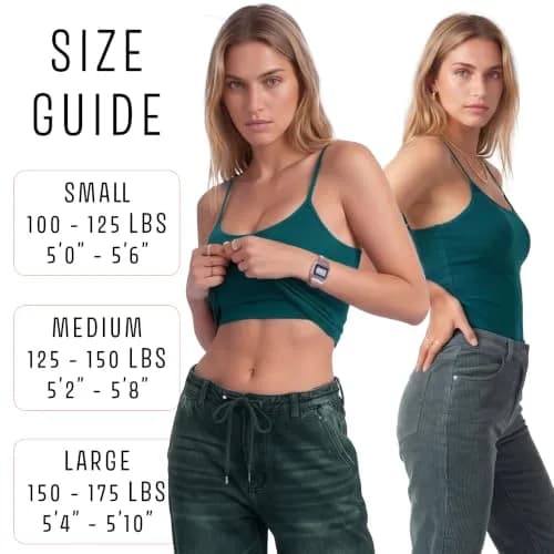 Emmalise Women Camisole Built-in Fabric Bra Wireless Support Long Torso Cami, Mocha Medium | All-Day Comfort & Support thumbnail 6