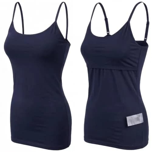 Emmalise Women Camisole Built-in Fabric Bra Wireless Support Long Torso Cami, Mustard Small | Breathable Cotton Blend, All-Day Comfort thumbnail 3