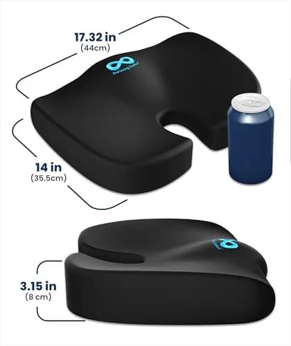 Everlasting Comfort Doctor Recommended Memory Foam Seat Cushion Large | Ergonomic Support for Tailbone Pain Relief thumbnail 9