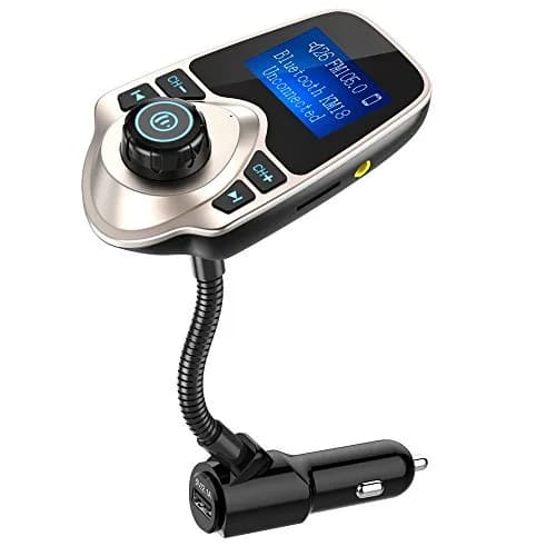 Nulaxy KM18 Bluetooth 5.0 FM Transmitter with 1.44" LCD Screen & USB Car Charger | 12V-24V Compatible thumbnail 1