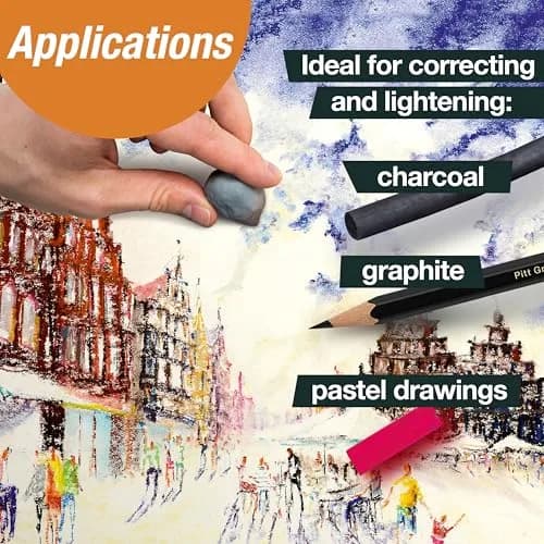 Faber-Castell Kneadable Eraser for Artists (1 Pack, Grey) | Soft & Absorbent Art Eraser thumbnail 4