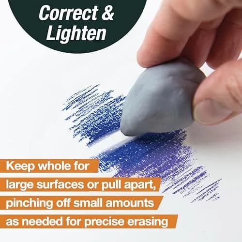 Faber-Castell Kneadable Eraser for Artists (1 Pack, Grey) | Soft & Absorbent Art Eraser thumbnail 7