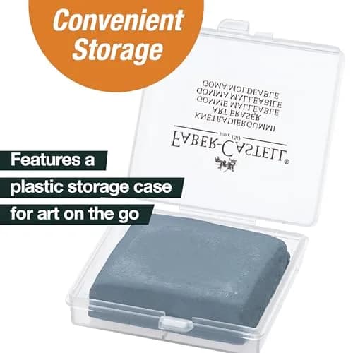 Faber-Castell Kneadable Eraser for Artists (1 Pack, Grey) | Soft & Absorbent Art Eraser thumbnail 8