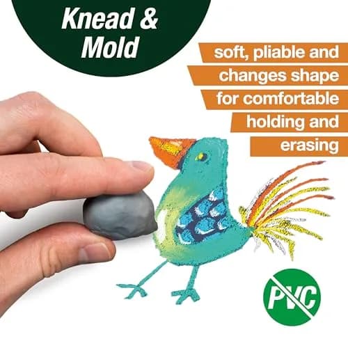 Faber-Castell Kneadable Eraser for Artists (1 Pack, Grey) | Soft & Absorbent Art Eraser thumbnail 2