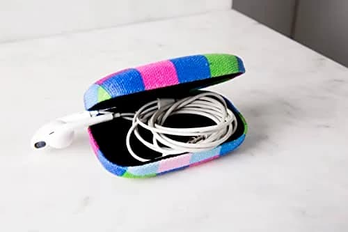 Kikkerland Small Travel Organizer Case for Jewelry & Accessories | Compact, Stylish, Cotton & Metal | 8.5x4.8x3cm thumbnail 7