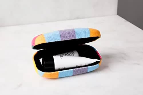 Kikkerland Small Travel Organizer Case for Jewelry & Accessories | Compact, Stylish, Cotton & Metal | 8.5x4.8x3cm thumbnail 8