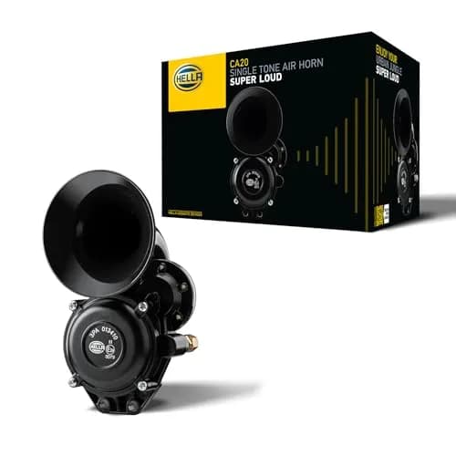 Hella Black Single Tone Air Horn 12/24V | Super Loud 115 dB(A), 120W, Compact & Reliable thumbnail 1