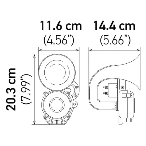 Hella Black Single Tone Air Horn 12/24V | Super Loud 115 dB(A), 120W, Compact & Reliable thumbnail 5