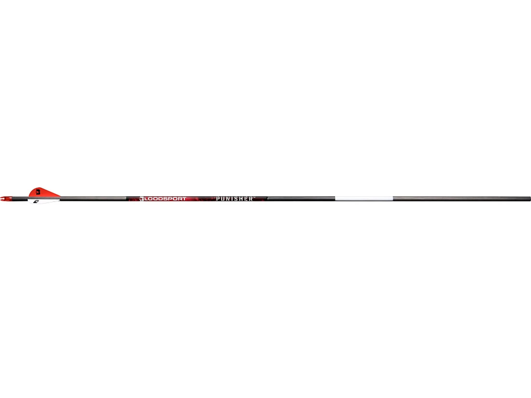 Bloodsport Punisher Arrow 31" | Durable Carbon Fletched Hunting Arrow for Compound Bow, 350 Spine, Black