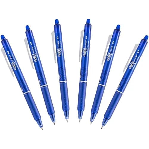 Pilot FriXion Ball Erasable Gel Pens 0.7mm Fine Point Blue Ink 6-Pack | Smooth Ink Flow thumbnail 1
