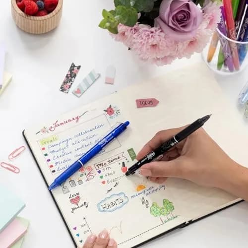 Pilot FriXion Ball Erasable Gel Pens 0.7mm Fine Point Blue Ink 6-Pack | Smooth Ink Flow thumbnail 2