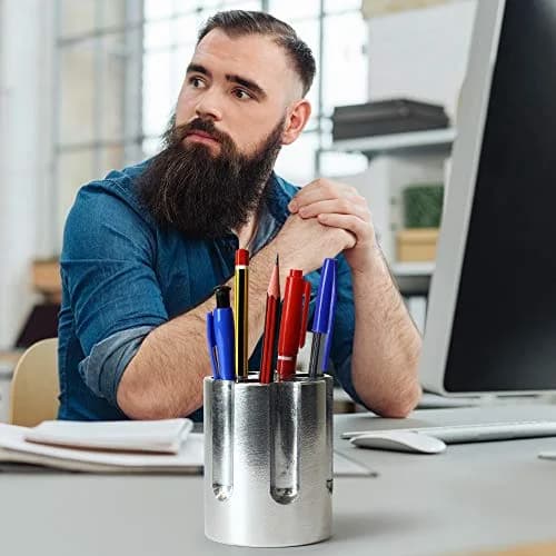Barbuzzo Revolver Pen Holder & Paper Weight | Unique Cast Aluminum Desk Accessory for Men, Gun Decor, Vintage Office Gift thumbnail 4