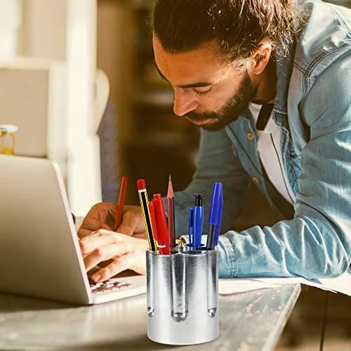 Barbuzzo Revolver Pen Holder & Paper Weight | Unique Cast Aluminum Desk Accessory for Men, Gun Decor, Vintage Office Gift thumbnail 3