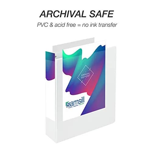 Samsill Durable 2 inch White D-Ring Binder (4 Pack) | Holds 480 Pages, 100% Recycled Chipboard, Archival Safe thumbnail 4