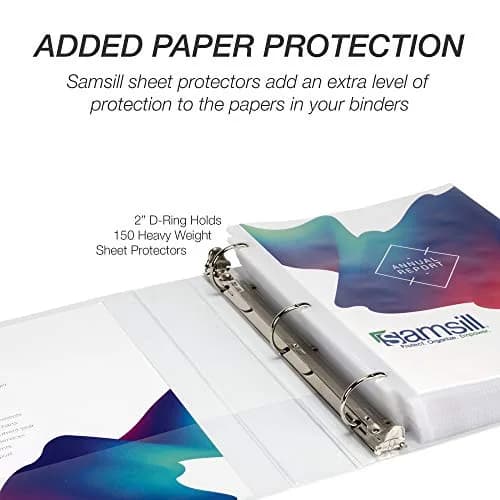 Samsill Durable 2 inch White D-Ring Binder (4 Pack) | Holds 480 Pages, 100% Recycled Chipboard, Archival Safe thumbnail 5