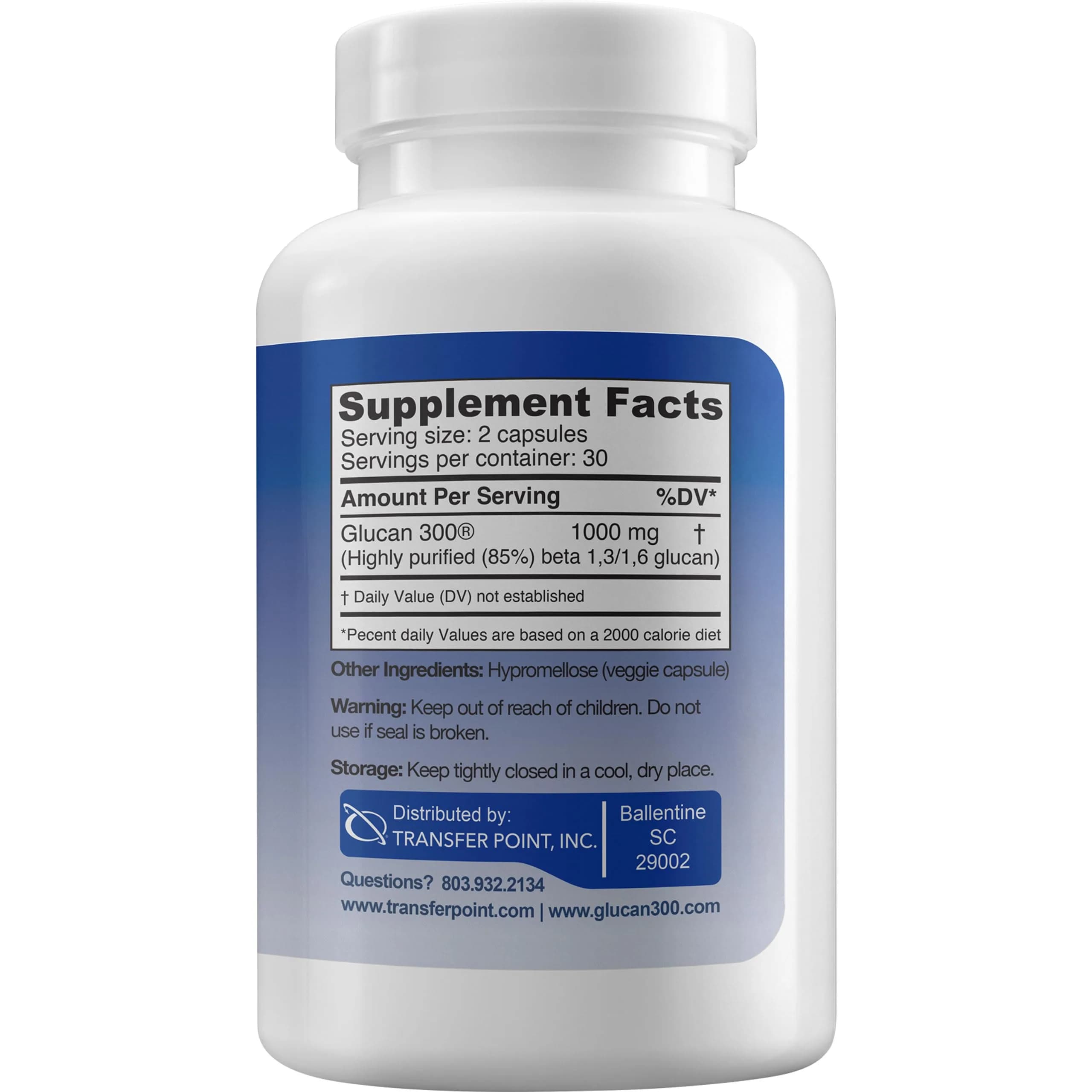 Transfer Point Beta 1,3D Glucan 500 mg Capsules (60 Count) | Immune Support from Baker's Yeast - view 6
