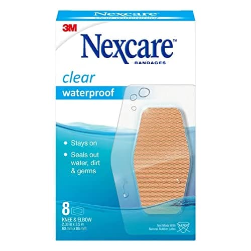 Nexcare Waterproof Clear Bandages for Knee and Elbow, 192 Count (24 Packs of 8) | Stays On in Water, Protects Wounds thumbnail 2