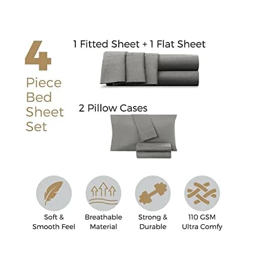 Empyrean Bedding Queen Sheets - Double Brushed Microfiber, Burgundy Red, 4 PC Set, with Corner Straps | Hotel Luxury Feel thumbnail 7