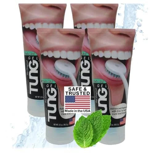 Peak Essentials Tung Tongue Gel Fresh Mint 4 Pack (136g / 4.8oz) | Dentist-Designed for Bad Breath Odors thumbnail 1