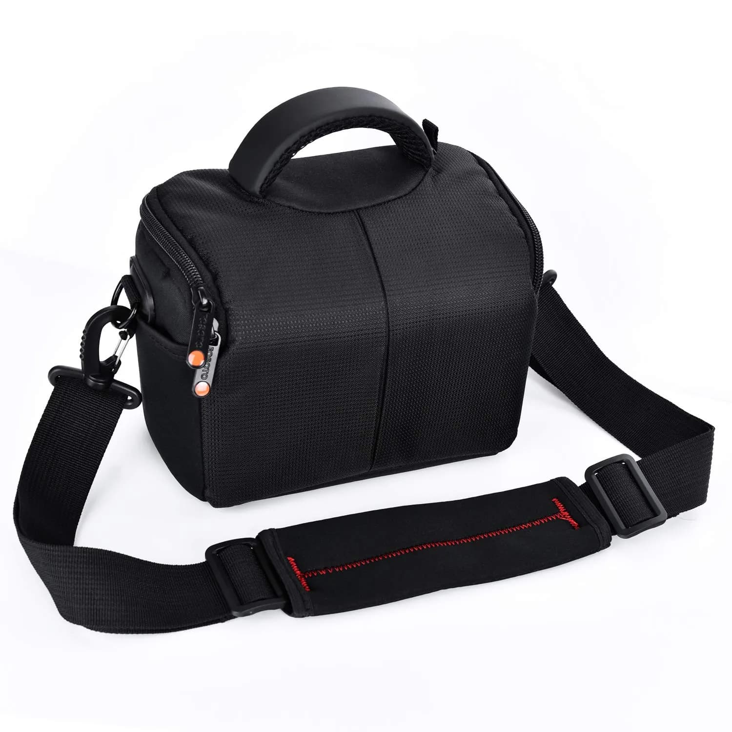 FOSOTO Waterproof Crossbody Camera Bag for Canon Nikon Sony DSLR Mirrorless Camera | 200x150x110mm (7.8x5.9x4.3 in) — black