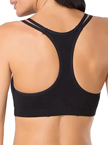 Fruit of the Loom Womens Spaghetti Strap Cotton Sports Bra 3 Pack | All-Day Comfort & Support in India thumbnail 5