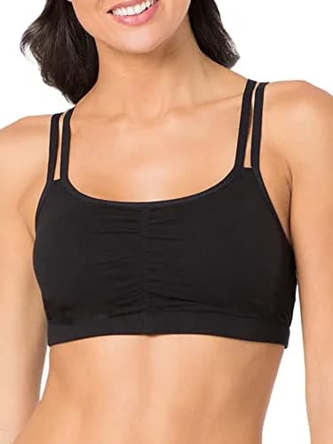 Fruit of the Loom Womens Spaghetti Strap Cotton Sports Bra 3 Pack | All-Day Comfort & Support in India thumbnail 3