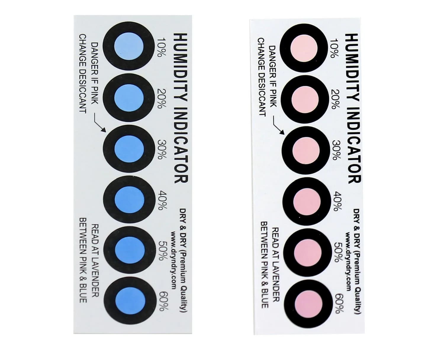 Dry & Dry Humidity Indicator Cards 50 Pack (Reusable) | 10-60% RH, 6 Spots - main product image