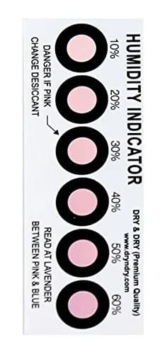 Dry & Dry Humidity Indicator Cards 50 Pack (Reusable) | 10-60% RH, 6 Spots thumbnail 4