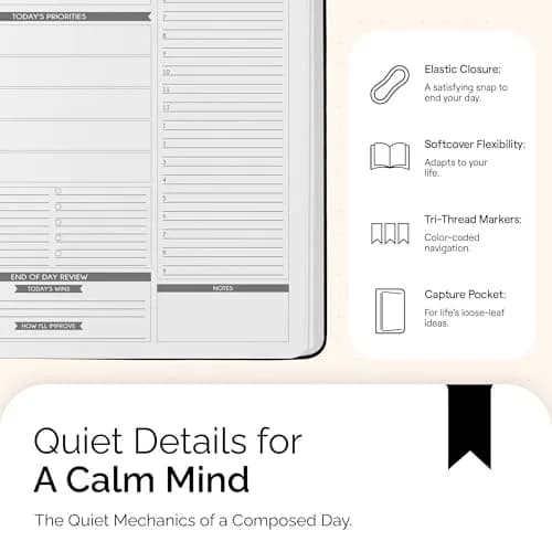 Panda Planner Pro A4 Daily Planner 2026 | 6-Month Undated Large 8.5x11 Black thumbnail 5