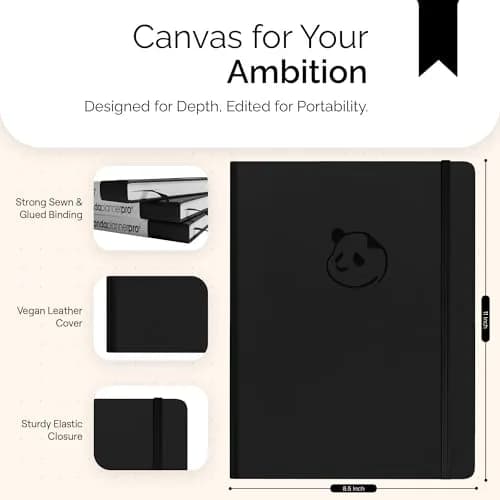 Panda Planner Pro A4 Daily Planner 2026 | 6-Month Undated Large 8.5x11 Black thumbnail 7