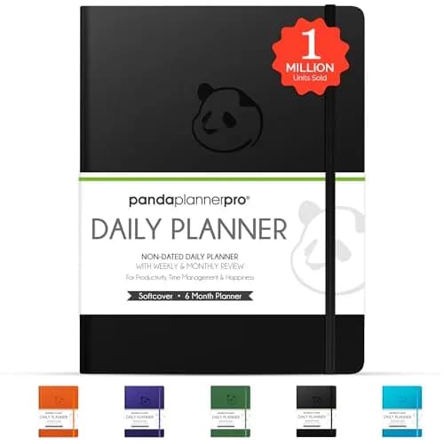 Panda Planner Pro A4 Daily Planner 2026 | 6-Month Undated Large 8.5x11 Black thumbnail 9