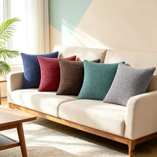 CaliTime Decorative Couch Throw Pillow Covers 18 x 18 Inches Brown | Cozy & Modern Design thumbnail 4