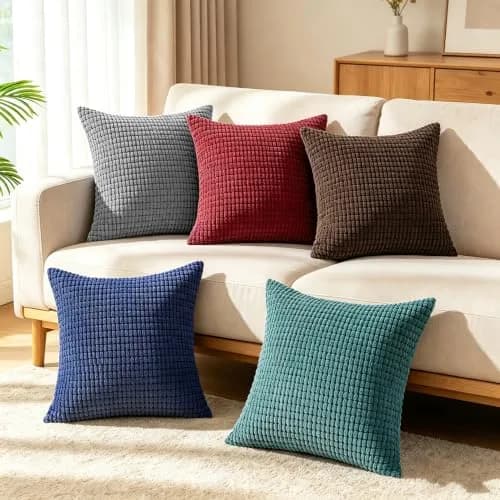 CaliTime Decorative Couch Throw Pillow Covers 18 x 18 Inches Brown | Cozy & Modern Design thumbnail 5