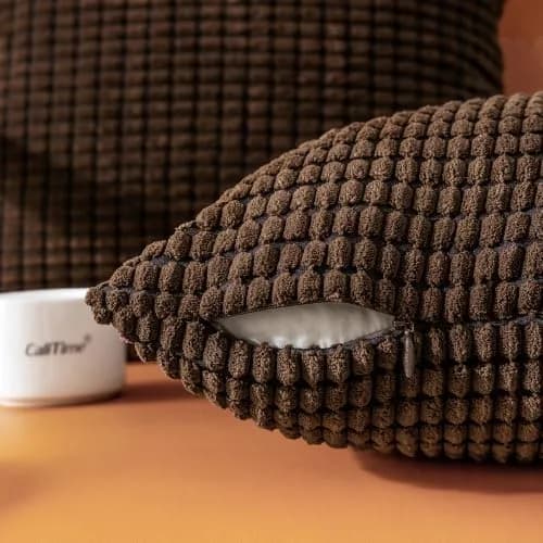 CaliTime Decorative Couch Throw Pillow Covers 18 x 18 Inches Brown | Cozy & Modern Design thumbnail 6