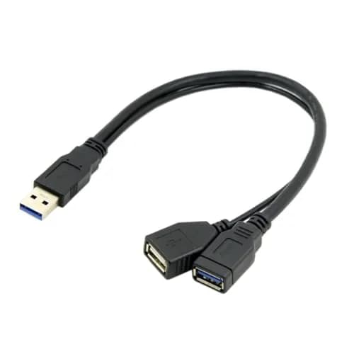 chenyang USB 3.0 Splitter Y Cable 1 Male to 2 Female | Extra Power Data Extension Cable for 2.5" Mobile Hard Disk thumbnail 1