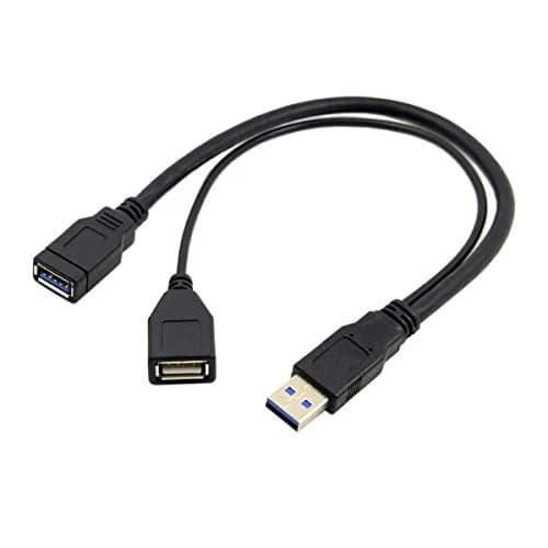chenyang USB 3.0 Splitter Y Cable 1 Male to 2 Female | Extra Power Data Extension Cable for 2.5" Mobile Hard Disk thumbnail 2