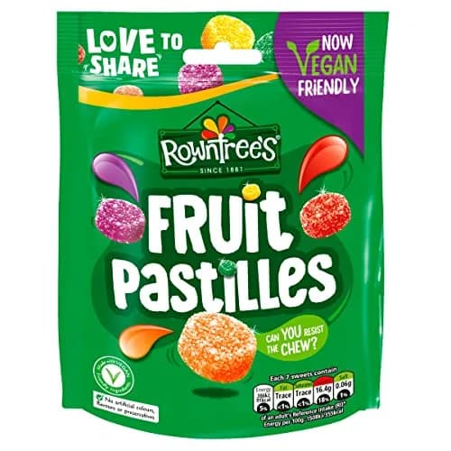 Rowntree's Fruit Pastilles Bag 143 g | British Gummy Candy with Natural Fruit Flavors thumbnail 2