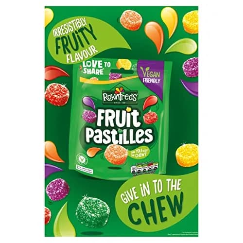 Rowntree's Fruit Pastilles Bag 143 g | British Gummy Candy with Natural Fruit Flavors thumbnail 3