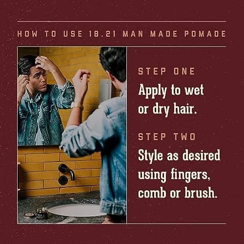 18.21 Man Made Hair Styling Pomade 2 oz (56.7 g) | Sweet Tobacco Scent, High Shine Finish thumbnail 4