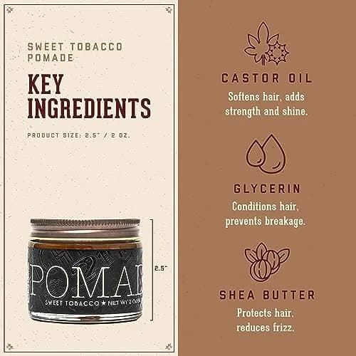 18.21 Man Made Hair Styling Pomade 2 oz (56.7 g) | Sweet Tobacco Scent, High Shine Finish thumbnail 3