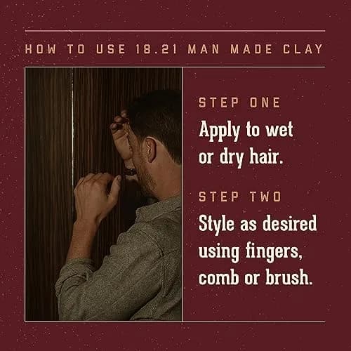 18.21 Man Made Hair Clay 56.7 g (2 oz) | Medium Hold Matte Finish Styling Product thumbnail 4
