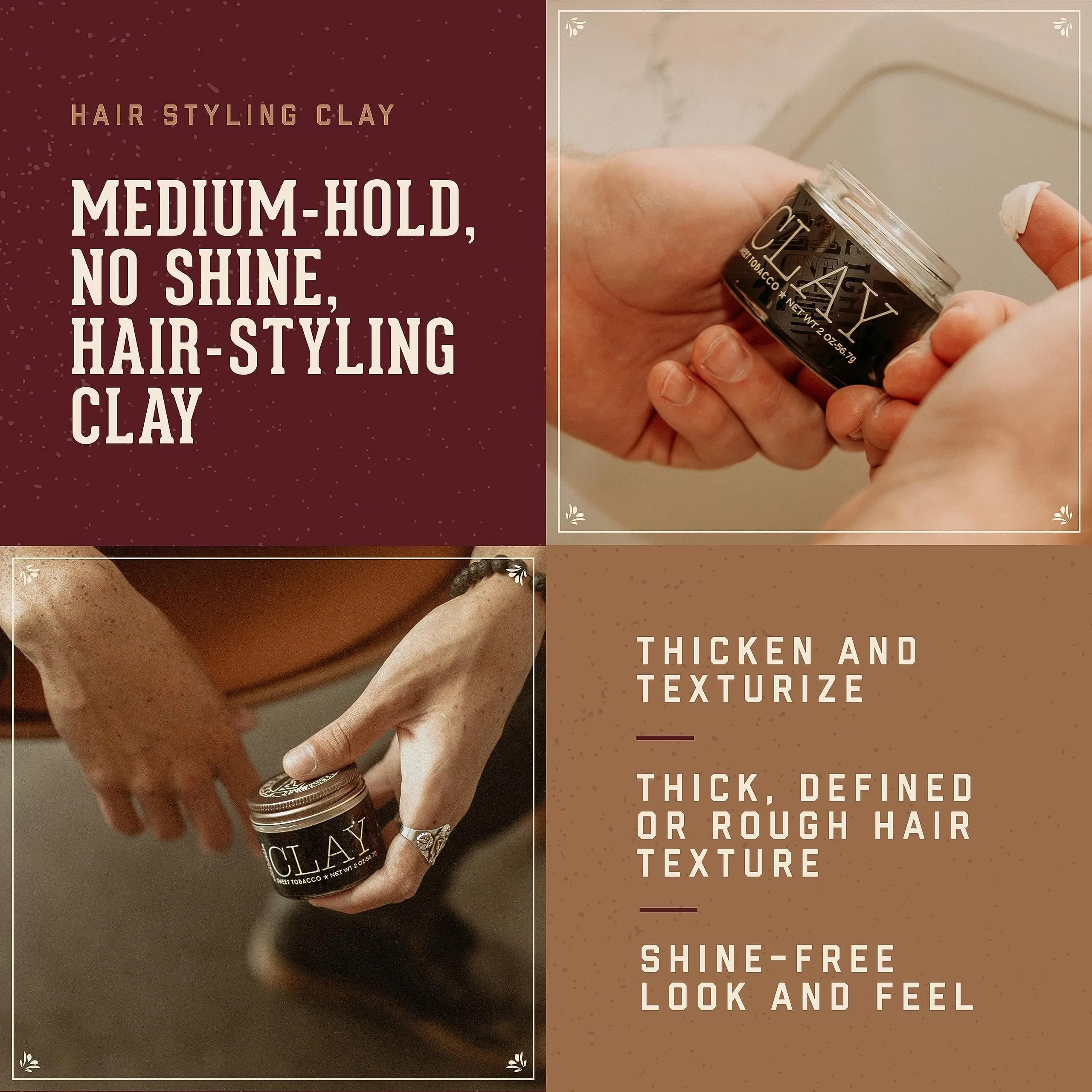 18.21 Man Made Hair Clay 56.7 g (2 oz) | Medium Hold Matte Finish Styling Product - view 2