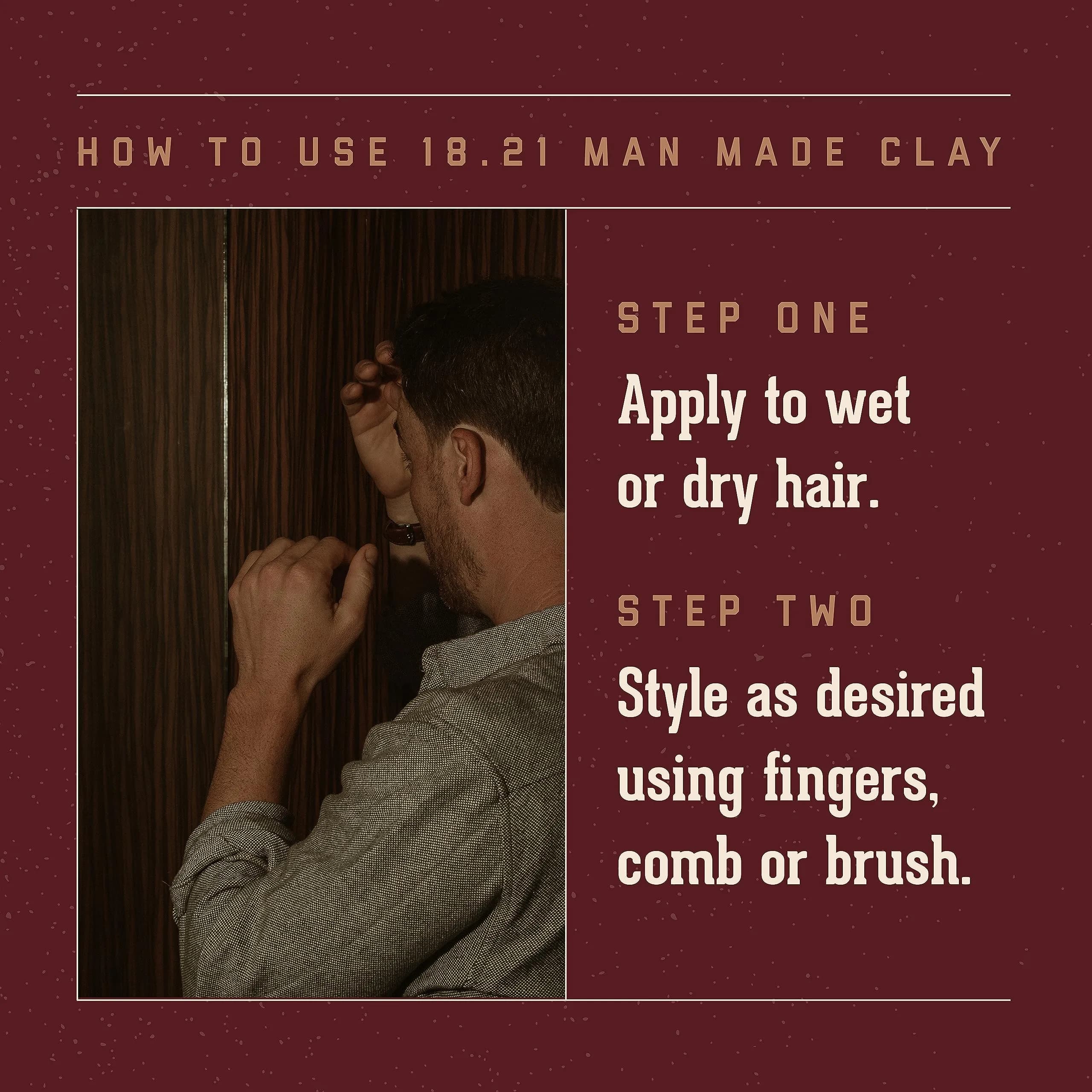 18.21 Man Made Hair Clay 56.7 g (2 oz) | Medium Hold Matte Finish Styling Product - view 4