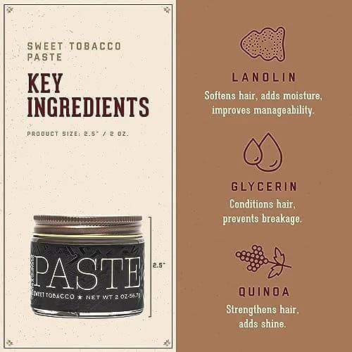 18.21 Man Made Hair Styling Paste 2 oz (59 ml) | Sweet Tobacco Scent, Natural Shine, All-Day Hold thumbnail 3