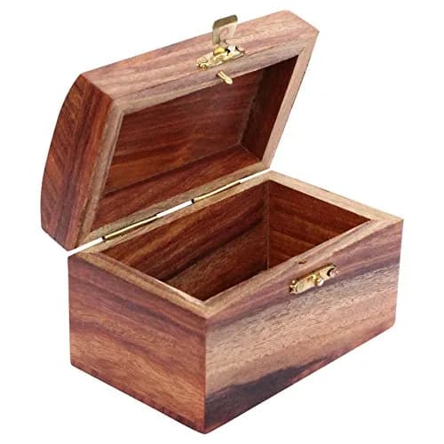 ITOS365 Handmade Wooden Jewelry Box for Women Jewel Organizer Moon and Stars | Classic Rectangular 10.2cm (4 inch) L x 6.4cm (2.5 inch) W x 6.4cm (2.5 inch) H thumbnail 2