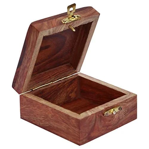 ITOS365 Handmade Wooden Jewelry Box 7.6cm x 7.6cm x 3.8cm | Dolphin Charm Decor Gifts thumbnail 2