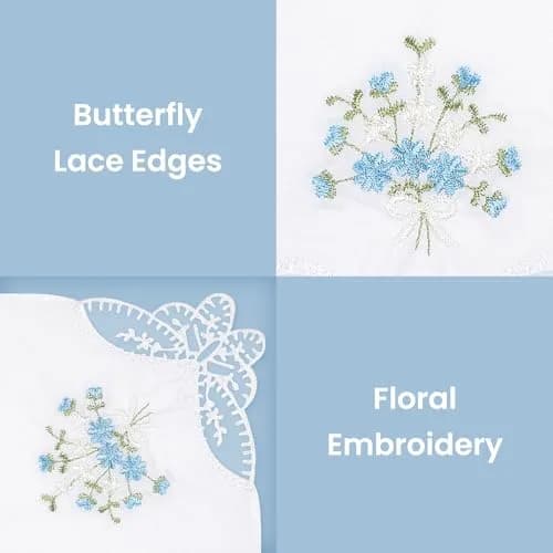 Selected Hanky Women's Cotton Handkerchiefs Assorted Floral | Elegant & Eco-Friendly (70-120 chars) thumbnail 4