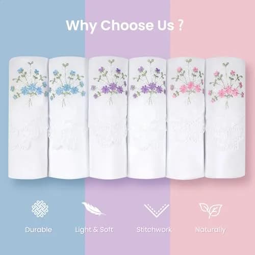 Selected Hanky Women's Cotton Handkerchiefs Assorted Floral | Elegant & Eco-Friendly (70-120 chars) thumbnail 6