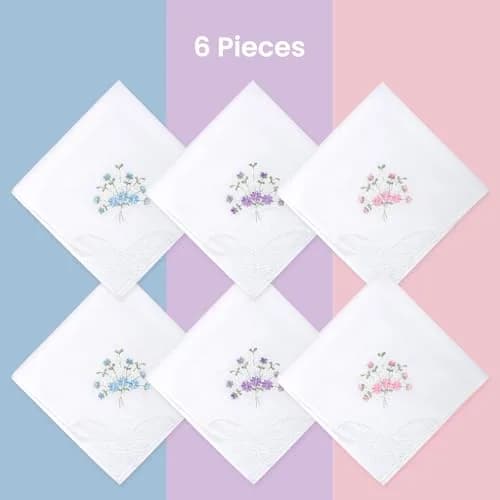 Selected Hanky Women's Cotton Handkerchiefs Assorted Floral | Elegant & Eco-Friendly (70-120 chars) thumbnail 7