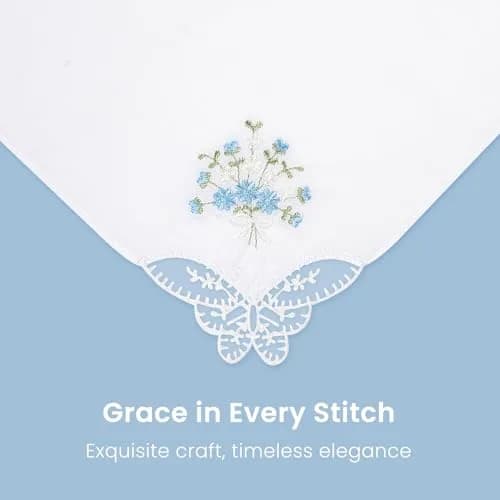 Selected Hanky Women's Cotton Handkerchiefs Assorted Floral | Elegant & Eco-Friendly (70-120 chars) thumbnail 2
